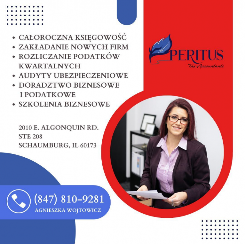 Peritus, Ltd. Tax Accountants Agnieszka Wojtowicz Podatki na Luzie Caloroczna ksiegowosc